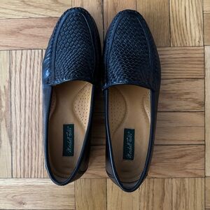 Vintage Black Leather Loafers